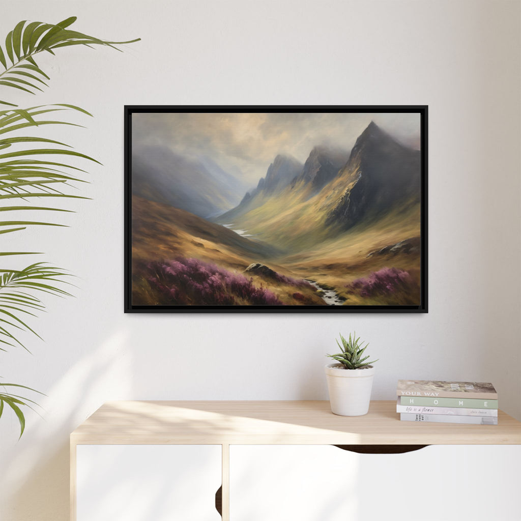 Scottish Highlands Oil Painting Print – Isle of Skye Mountain Landscape Wall Art