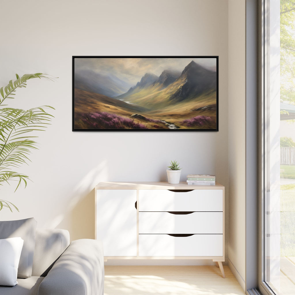 Scottish Highlands Oil Painting Print – Isle of Skye Mountain Landscape Wall Art