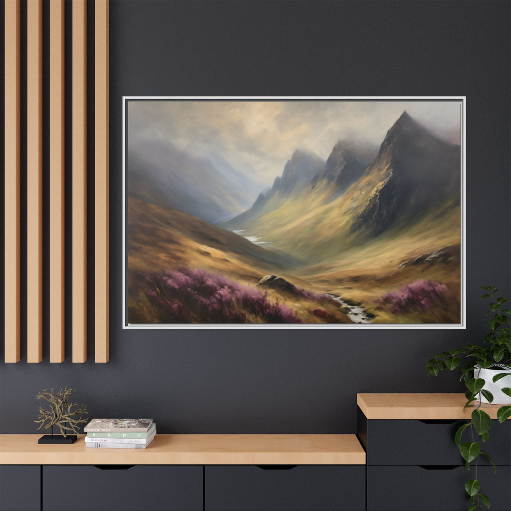 Scottish Highlands Oil Painting Print – Isle of Skye Mountain Landscape Wall Art