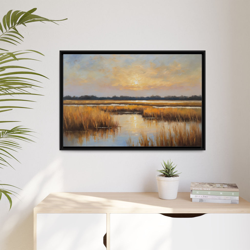 Salt Marsh Oil Painting Print – Lowcountry Sunset Landscape Wall Art