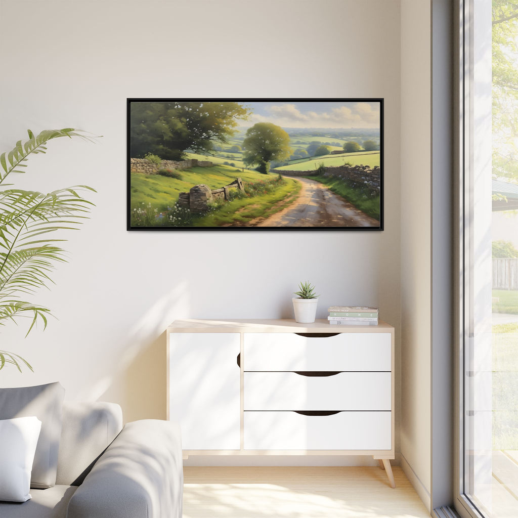 Cotswolds Oil Painting Print – English Countryside Landscape Wall Art