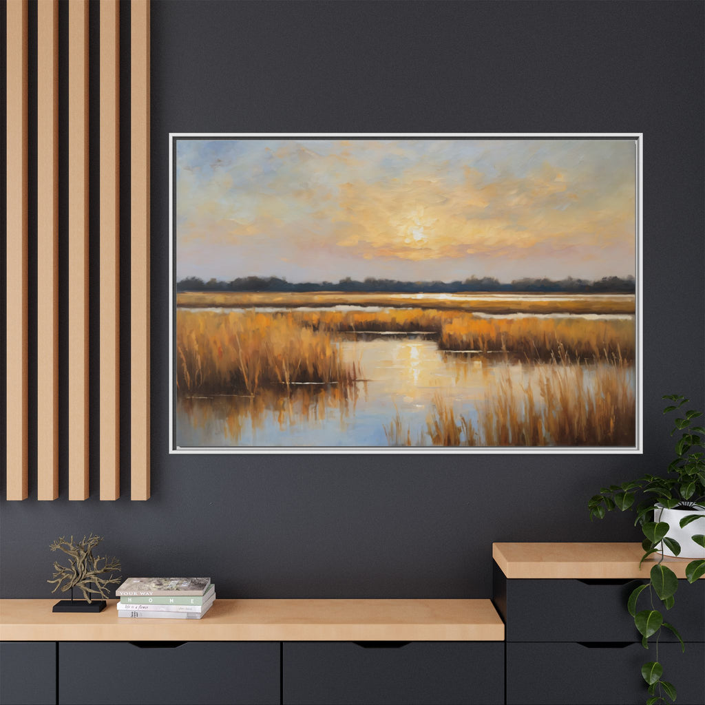 Salt Marsh Oil Painting Print – Lowcountry Sunset Landscape Wall Art