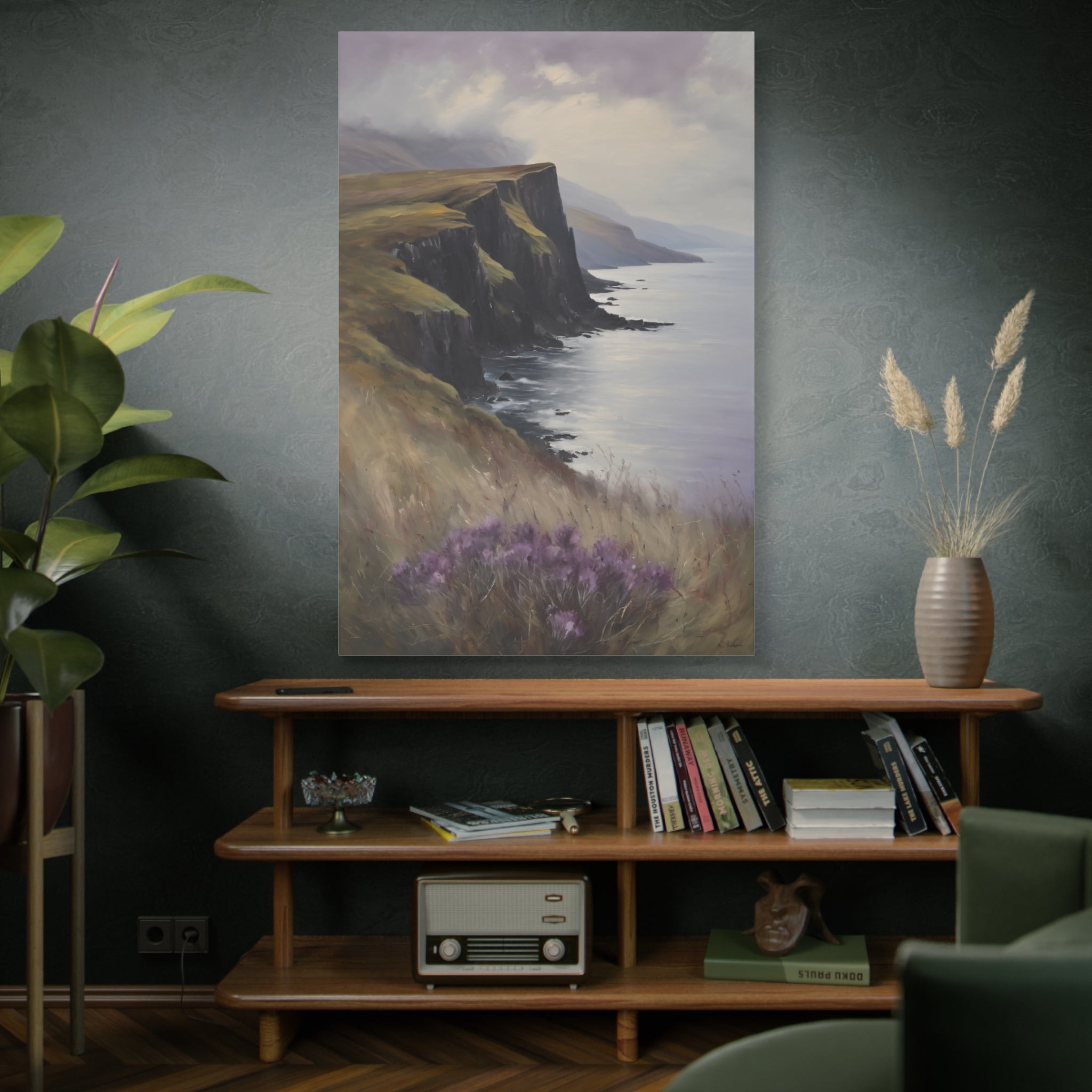 Isle of Skye Oil Painting Print – Scottish Highlands Coastal Landscape Wall Art