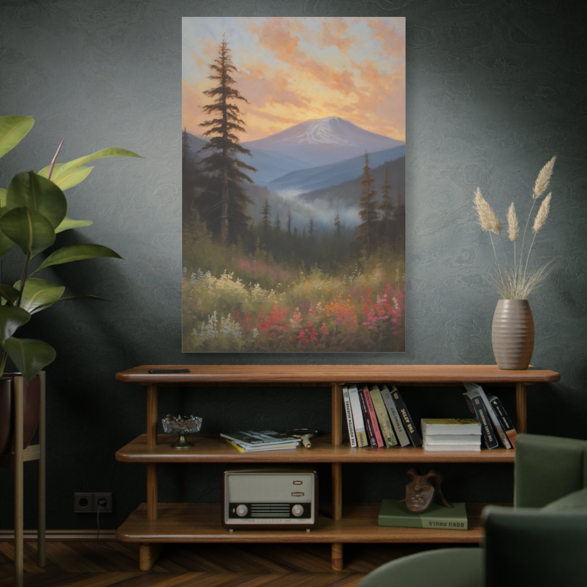 Washington Mountains Oil Painting Print – Pacific Northwest Landscape Wall Art