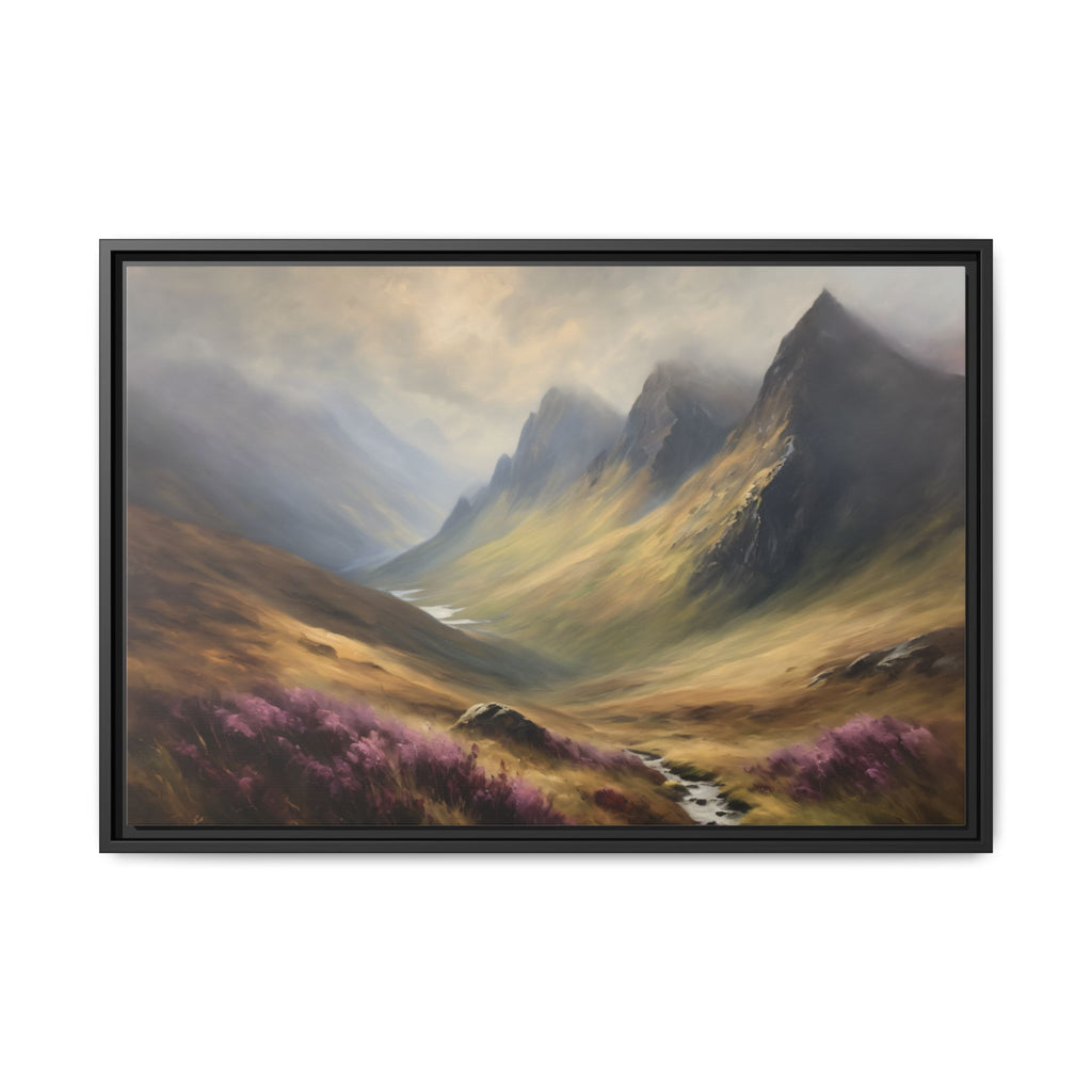 Scottish Highlands Oil Painting Print – Isle of Skye Mountain Landscape Wall Art
