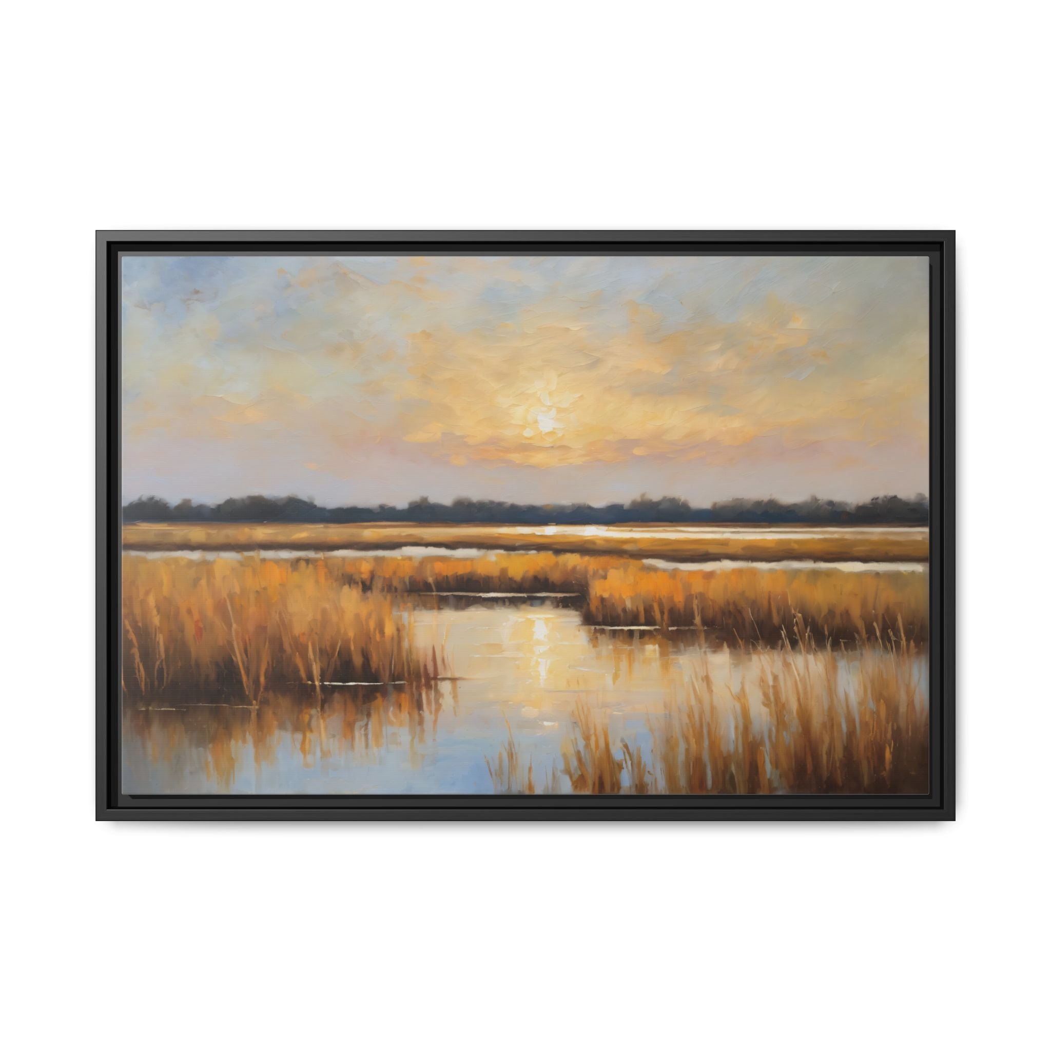 Salt Marsh Oil Painting Print – Lowcountry Sunset Landscape Wall Art