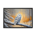Snowy Owl Oil Painting Print – Winter Forest Wildlife Wall Art