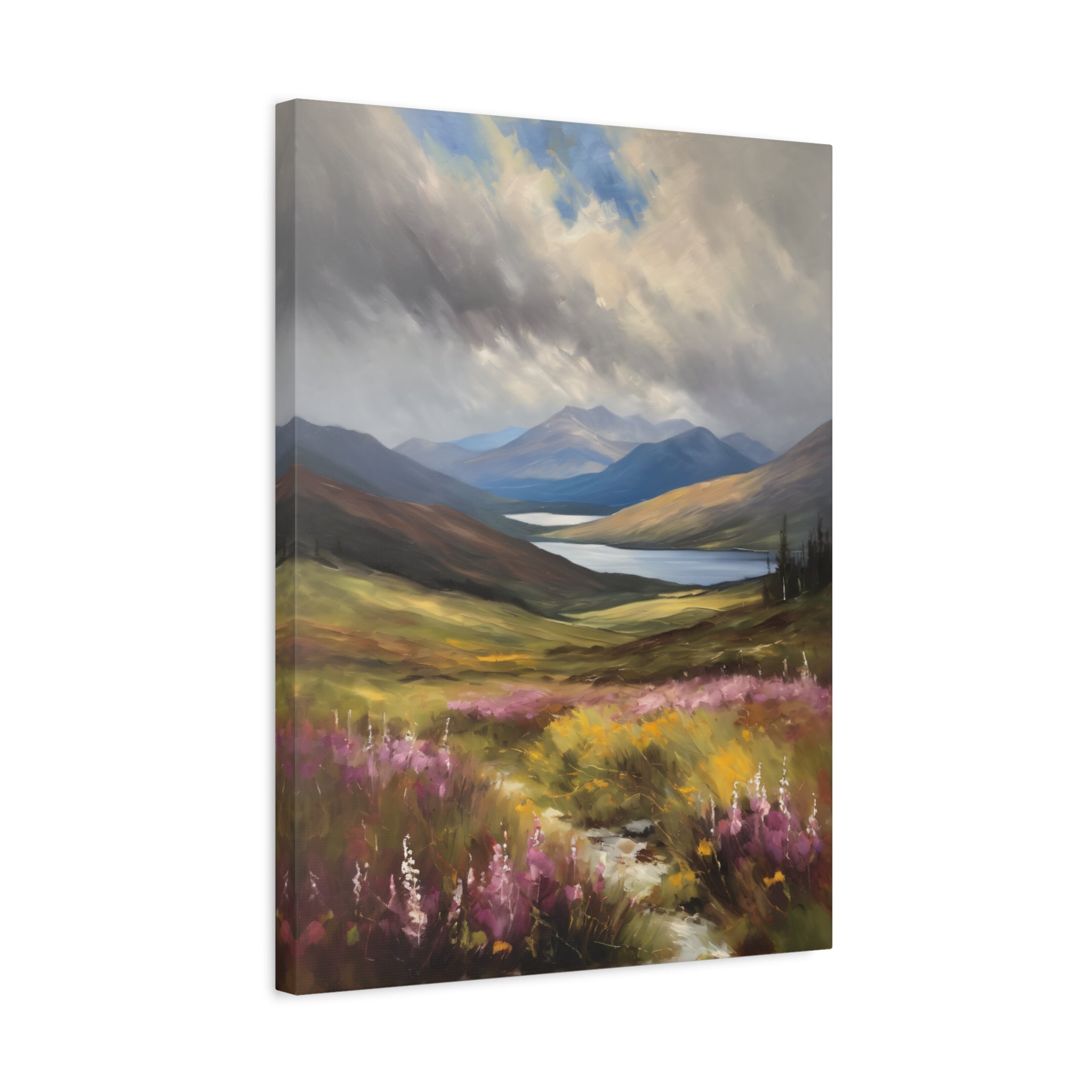 Scottish Highlands Oil Painting Print – Isle of Skye Mountain Landscape Wall Art