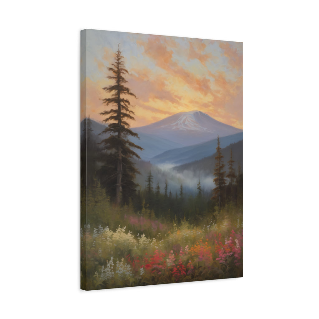 Washington Mountains Oil Painting Print – Pacific Northwest Landscape Wall Art