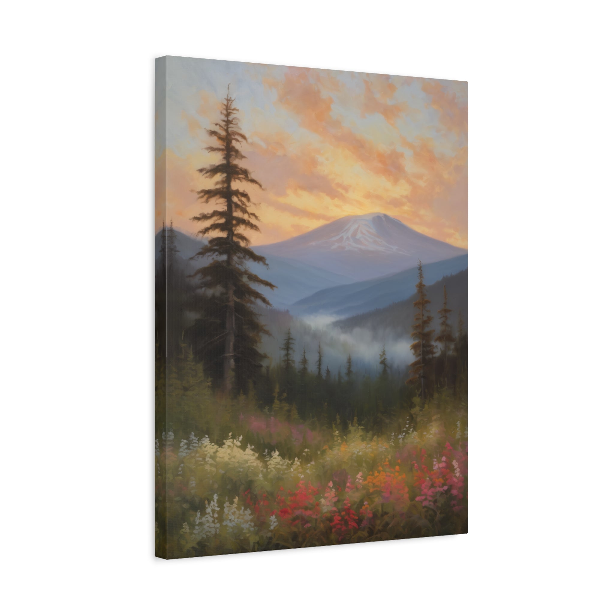 Washington Mountains Oil Painting Print – Pacific Northwest Landscape Wall Art