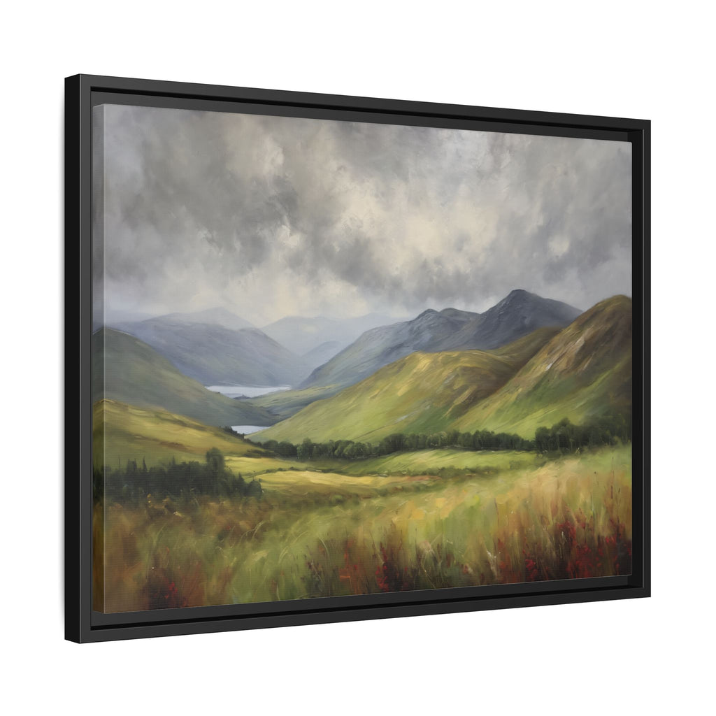 Scottish Highlands Oil Painting Print – Highland Mountain Landscape Wall Art