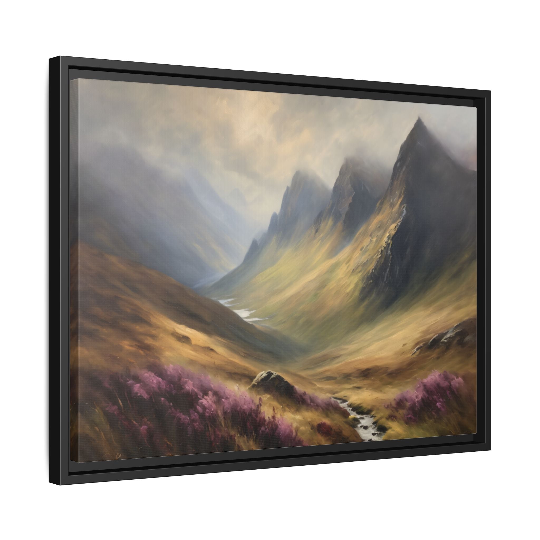 Scottish Highlands Oil Painting Print – Isle of Skye Mountain Landscape Wall Art