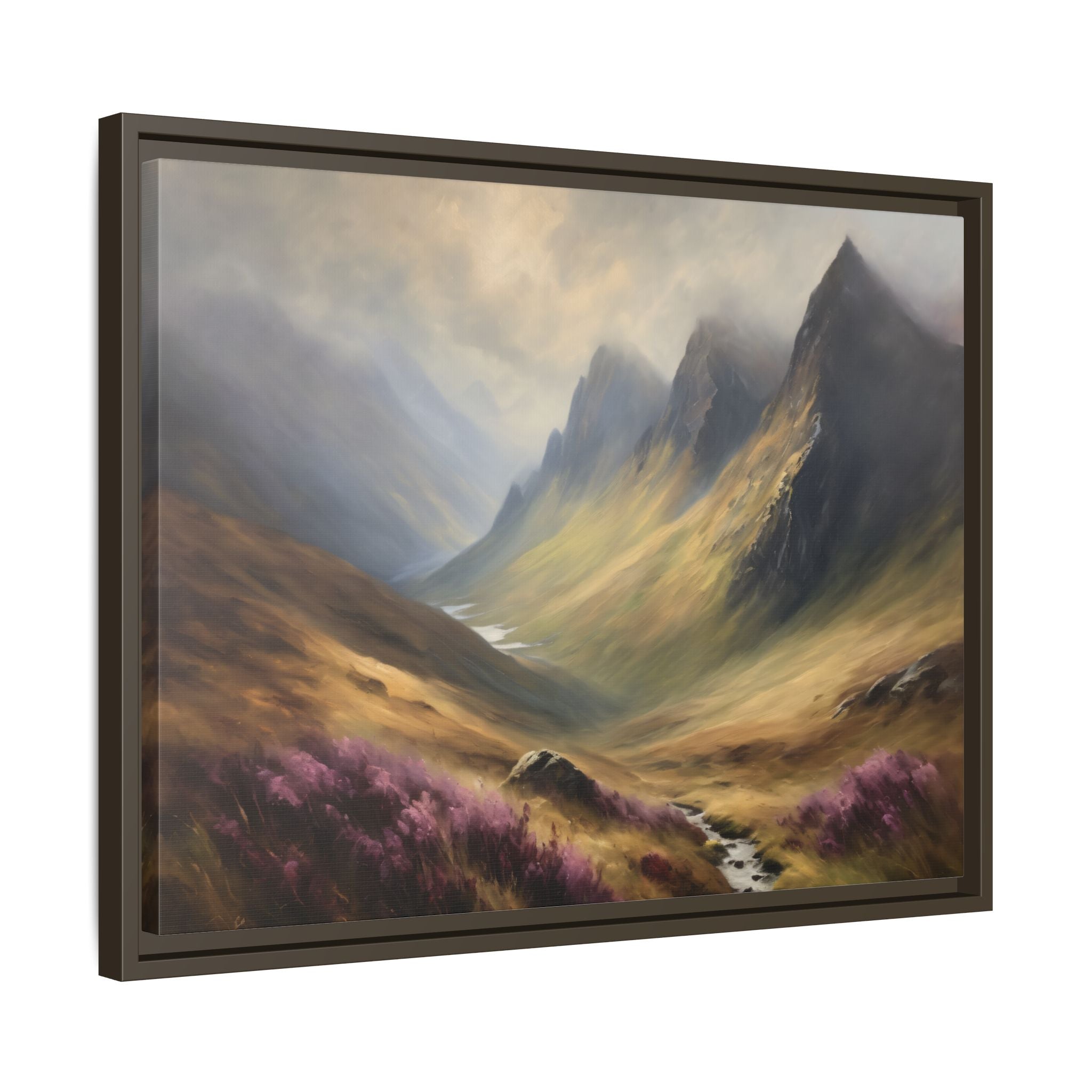 Scottish Highlands Oil Painting Print – Isle of Skye Mountain Landscape Wall Art