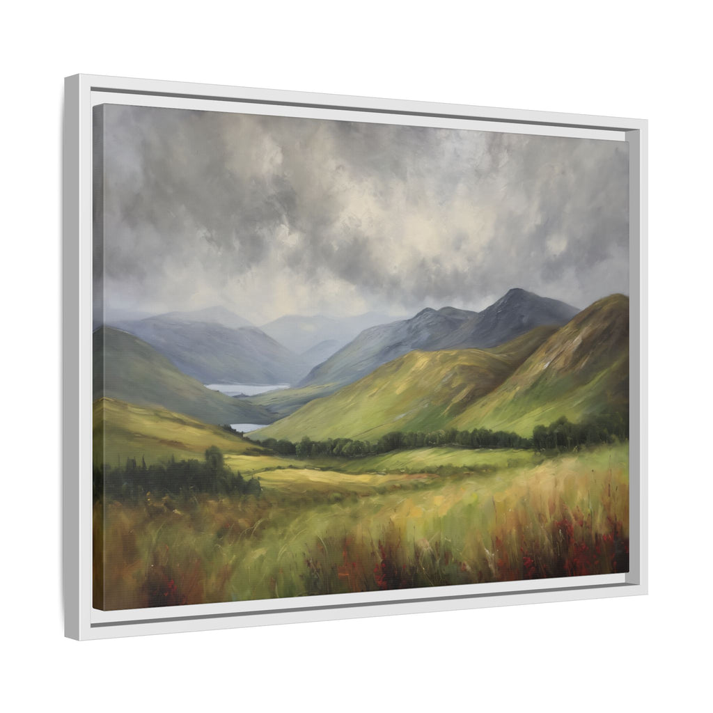 Scottish Highlands Oil Painting Print – Highland Mountain Landscape Wall Art