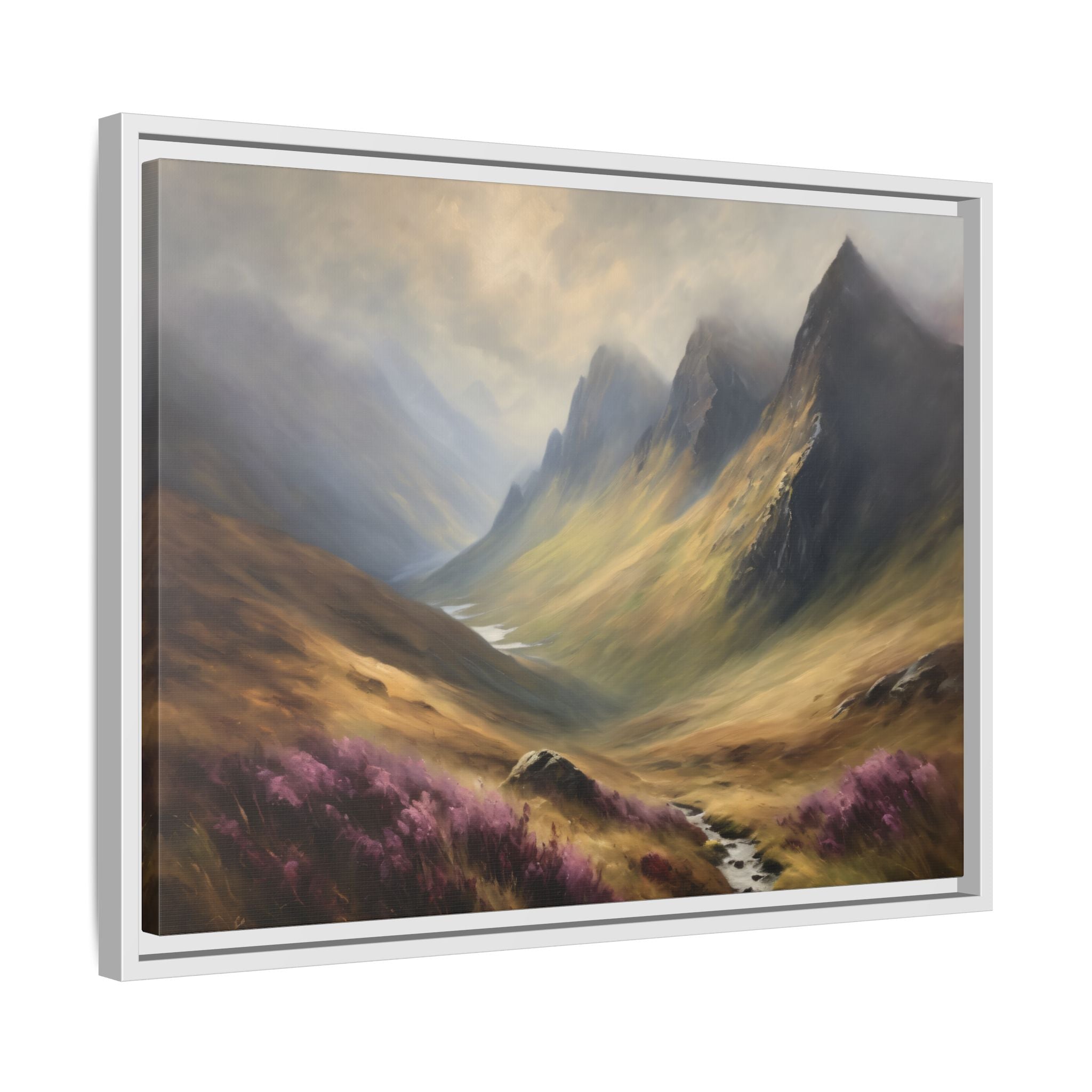 Scottish Highlands Oil Painting Print – Isle of Skye Mountain Landscape Wall Art