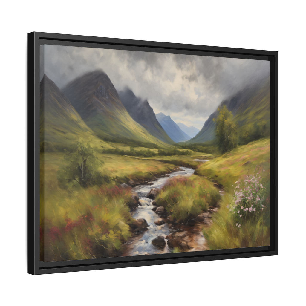 Glencoe Oil Painting Print – Scottish Highlands Mountain Landscape Wall Art