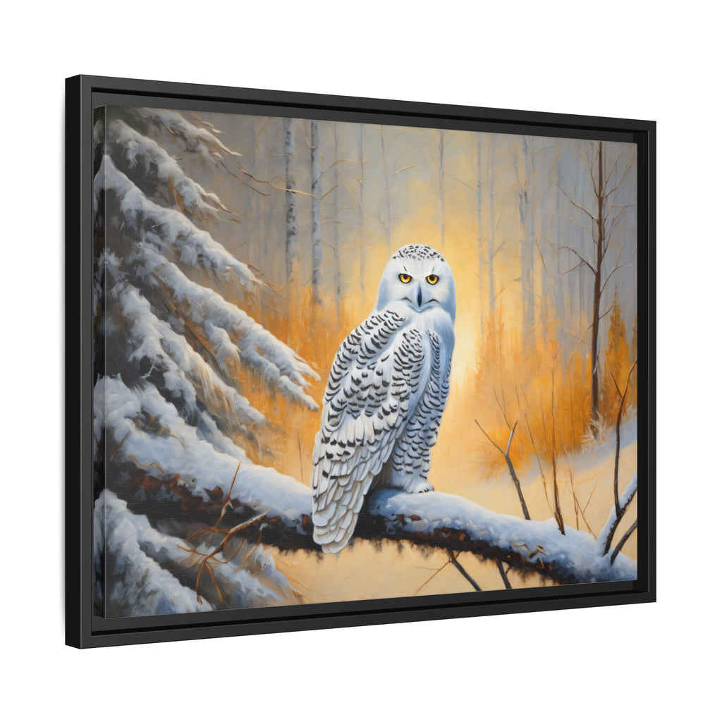 Snowy Owl Oil Painting Print – Winter Forest Wildlife Wall Art