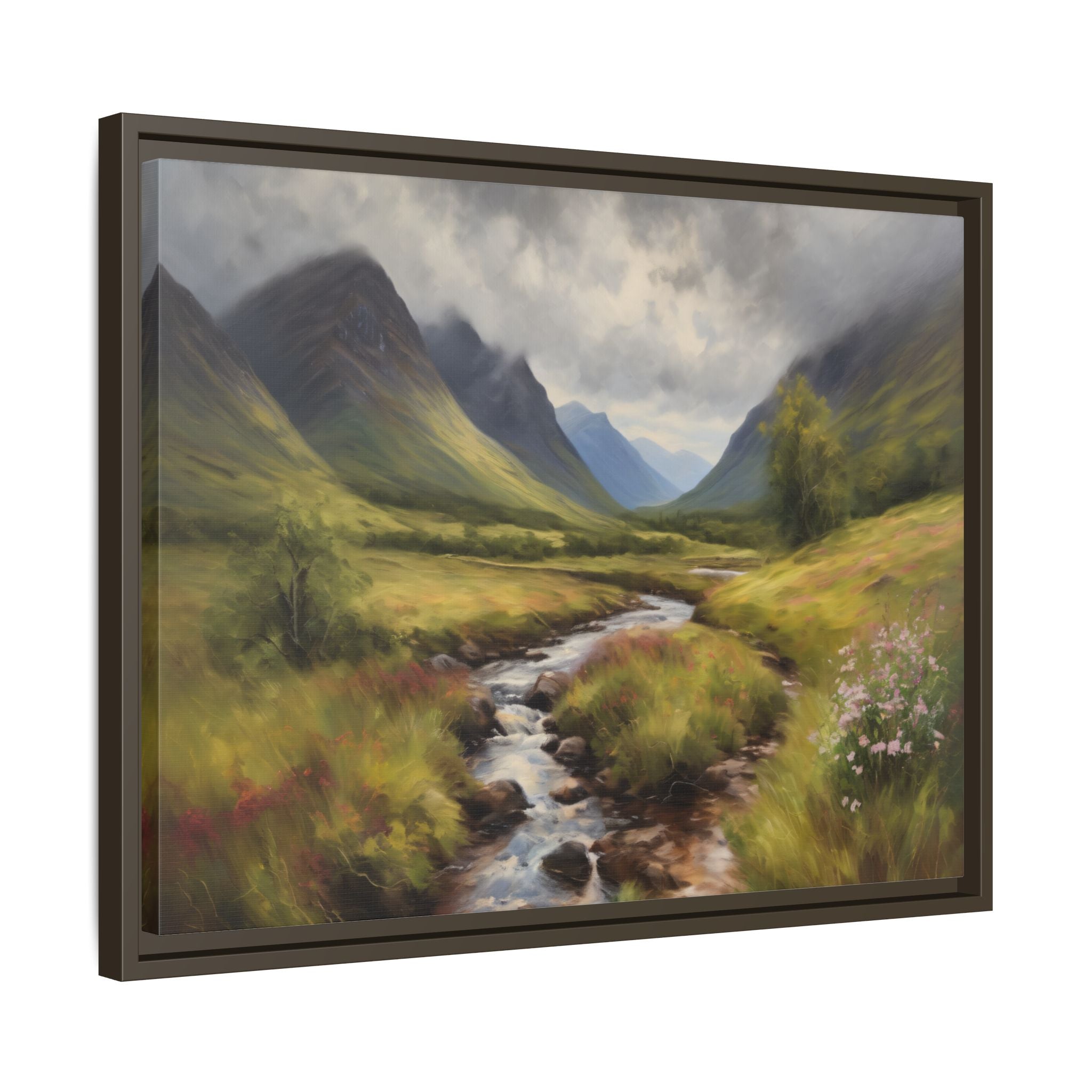 Glencoe Oil Painting Print – Scottish Highlands Mountain Landscape Wall Art