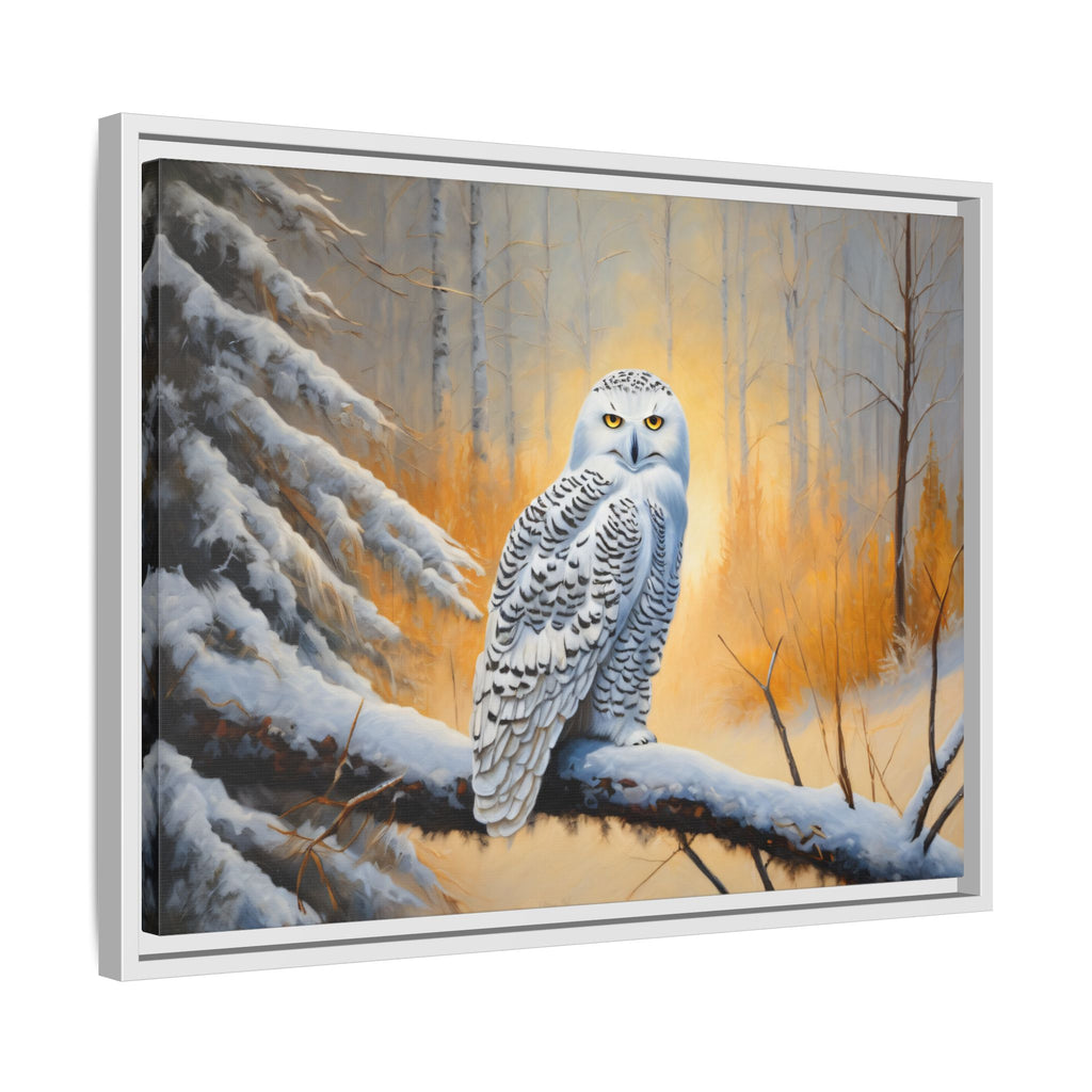 Snowy Owl Oil Painting Print – Winter Forest Wildlife Wall Art